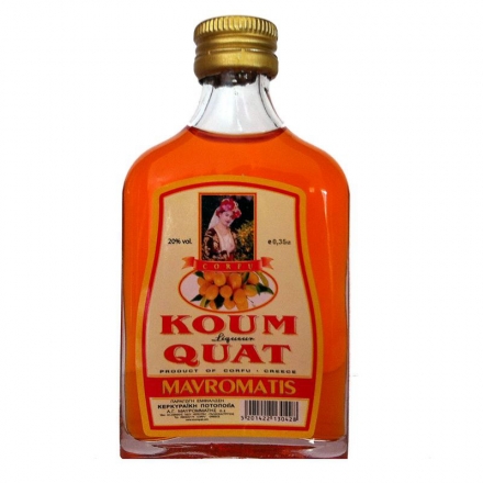 Greek Liqueur Kum Quat Flask 350ml from Corfu